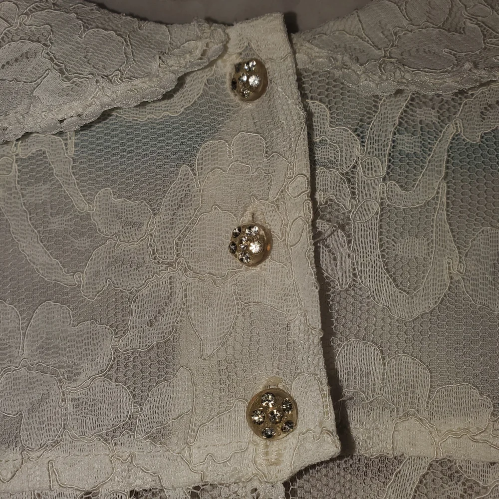 Vintage 50's Eve Stillman For Lord And Taylor Ivory Lace Dressing Gown Size M - Picture 3 of 7